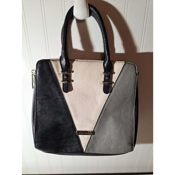 Steve Madden Handbag Top‎ Handles Black & White Faux Leather Womens - Picture 4 of 9